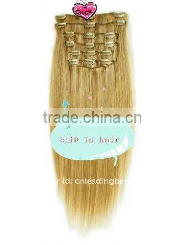 18" loose wave human hair clip in hair extensions 7pcs/set, 10pcs/set