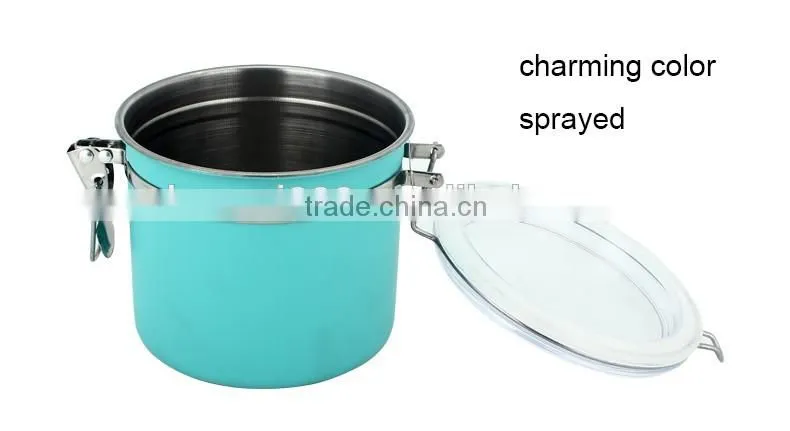 silicone color nice looking food storage canister metal food canister set