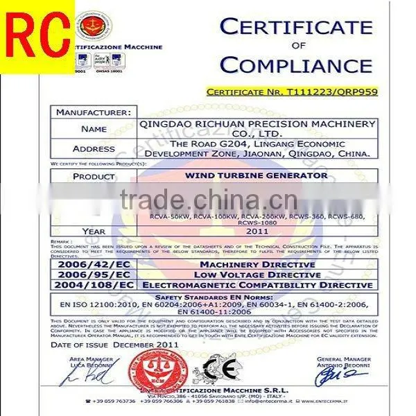 Richuan wind power system high quality 10kw wind turbine