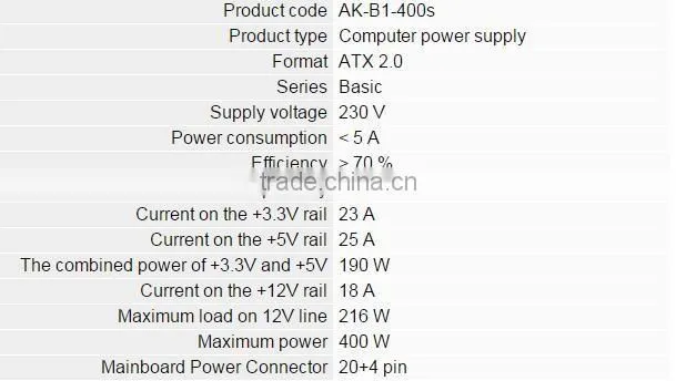 Power Supply AK B1 400S PSU
