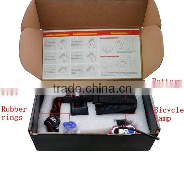 Factory Price 4*18650 Batteries Powered Bicycle Light 2 XML T6 LED Bicycle LED Light
