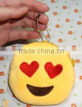 Emoji wallet/13 styles cheap fancy emoji coin purse/plush emoji small coin purse