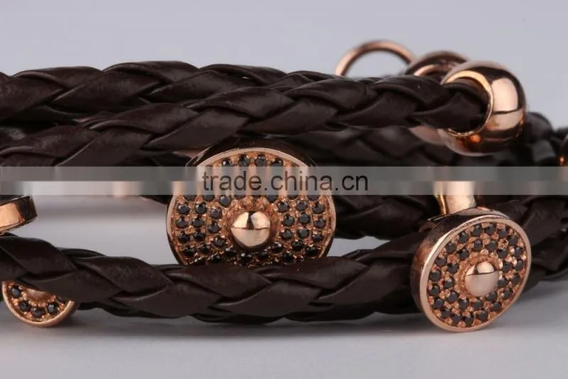 Hotsale Fashion 925 Sterling Sliver PU Bracelet