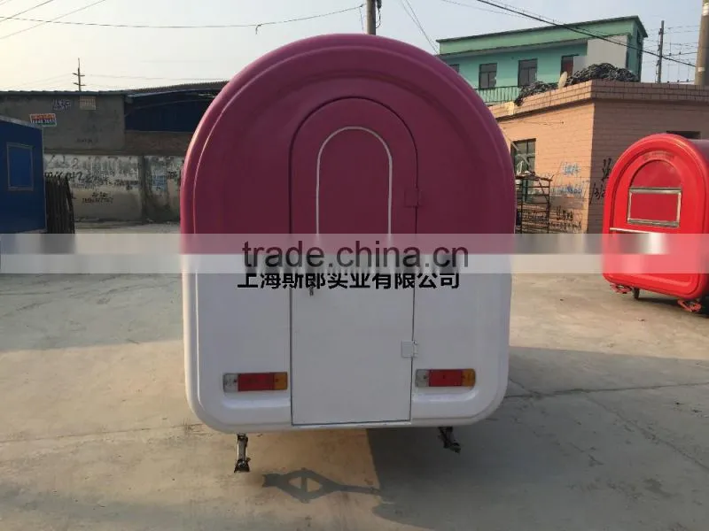 Pink and white food cart food truck hot dog Hamburger ice cream traction cart