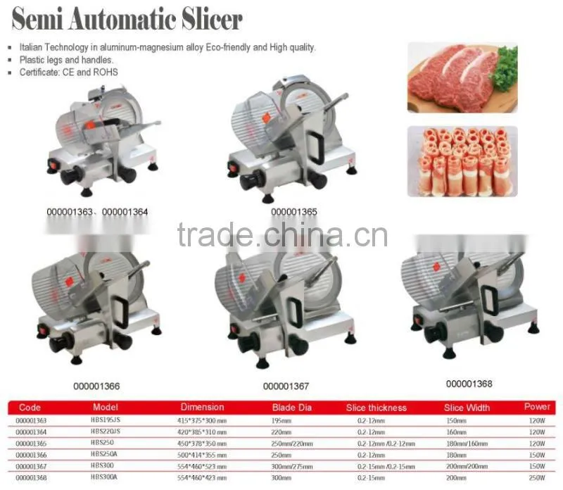 Metal blade electric food slicer