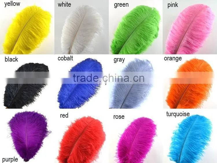 factory Wholesale Decorative Gray Color Ostrich Feather Trimming, dyed ostrich feather for wedding centerpieces