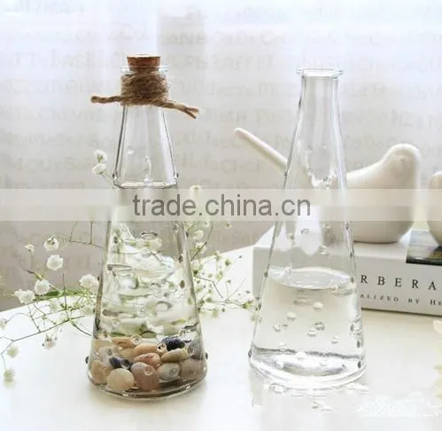 Hot sales wholesale clear glass vase home decoration flower glass vases