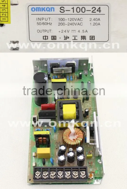 CE 100w 24v 4.5a switching power supply power switch manufacturer factory price S-100-24
