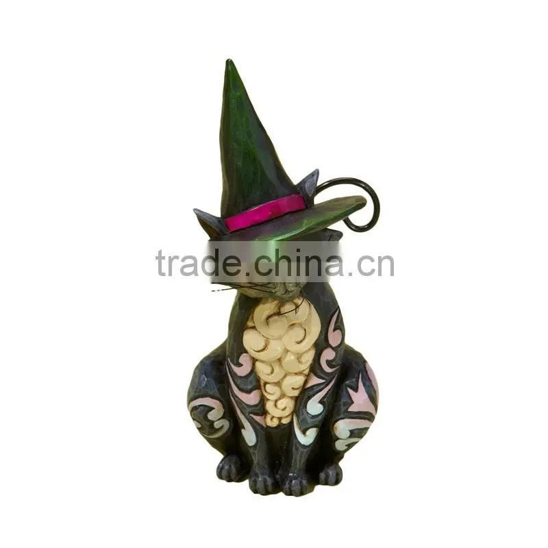 7-3/4-Inch Halloween Decor Polyresin Cat Figurine
