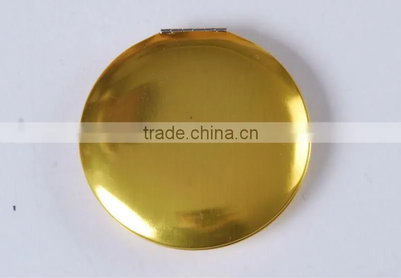 Round shape Aluminum double side foldable promotion portable mirror