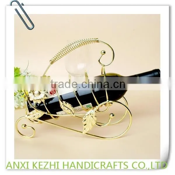 KZ9-60012 Bottle Frame, Wrought Iron Creative Sunflower Wine Rack Table Decoration