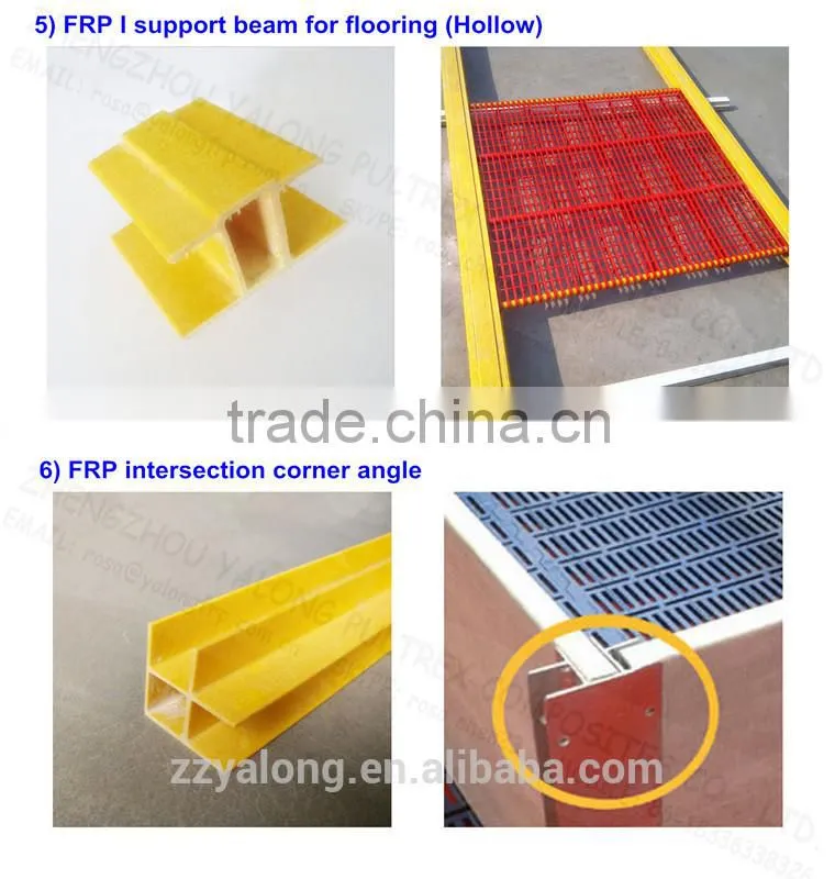 Fiberglass triangle support beam for pig pen
