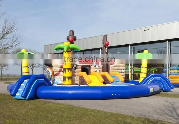 Giant inflatable pirate water park equipment price water fun park inflatable park