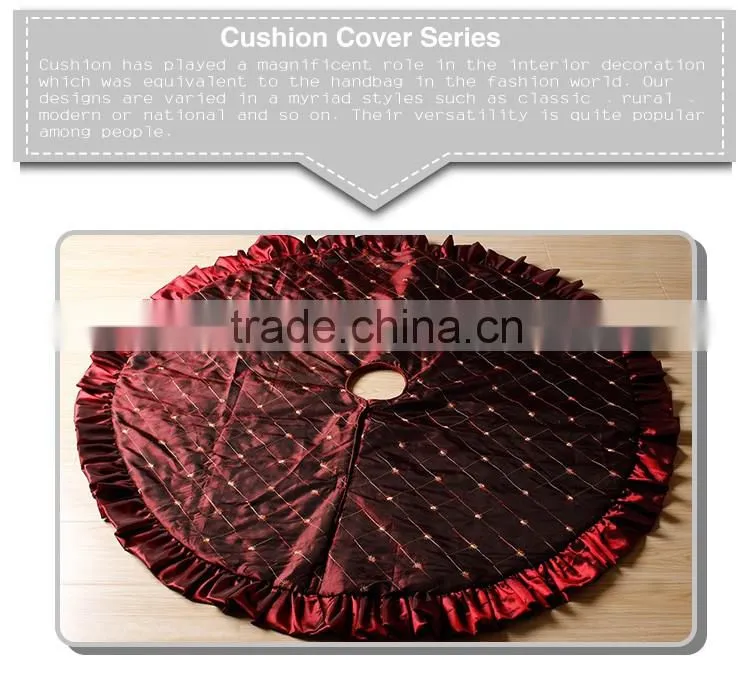 Cute most popular poly viscose fabric ruffled burlap tree skirt
