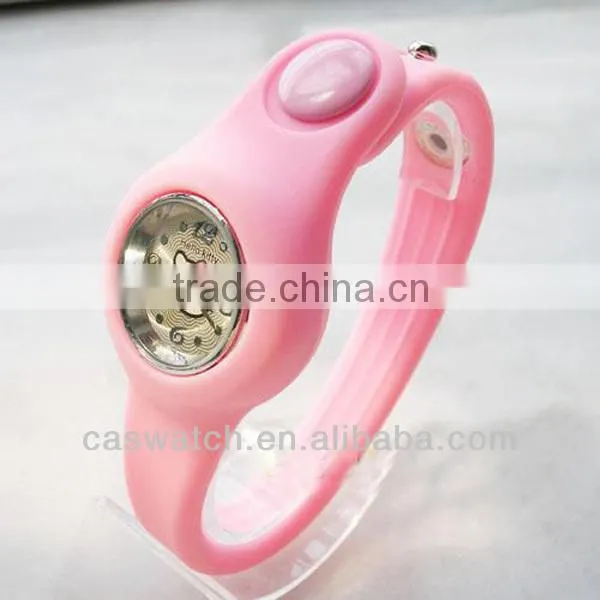 Cute kit cat silicone snaps bracelet watch for kids