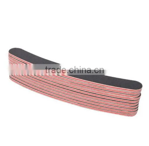 10 Pcs Nail File Buffing Buffer Curve Grit Sanding Sandpaper Black