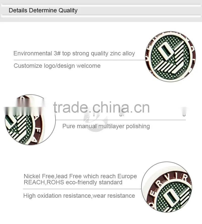Gold Embossed Logo Custom Metal Button For Denim