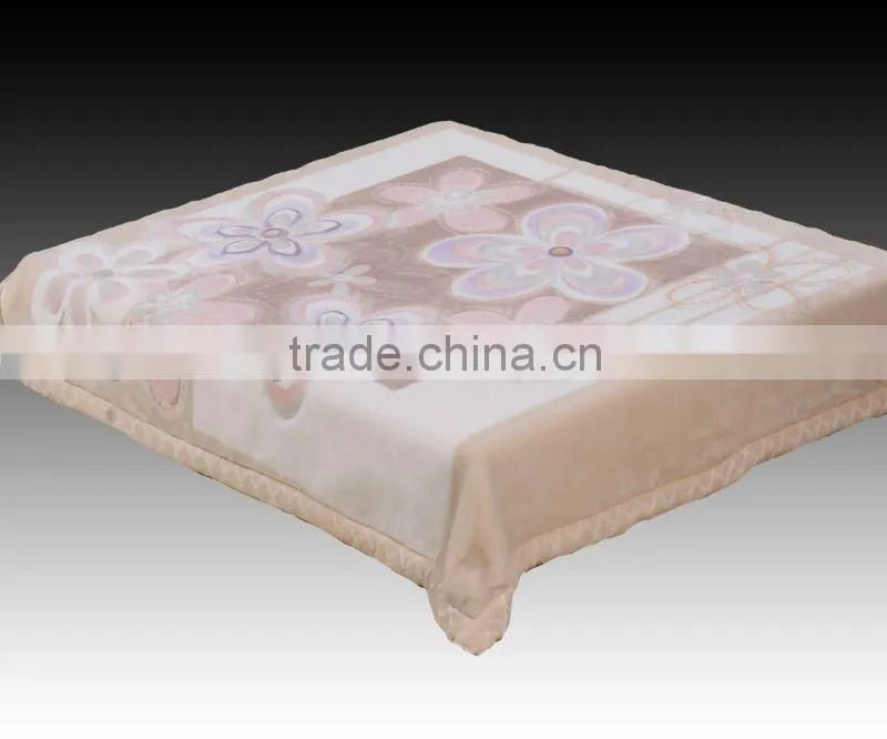 100% polyester printed and special carving raschel blanket 5kg