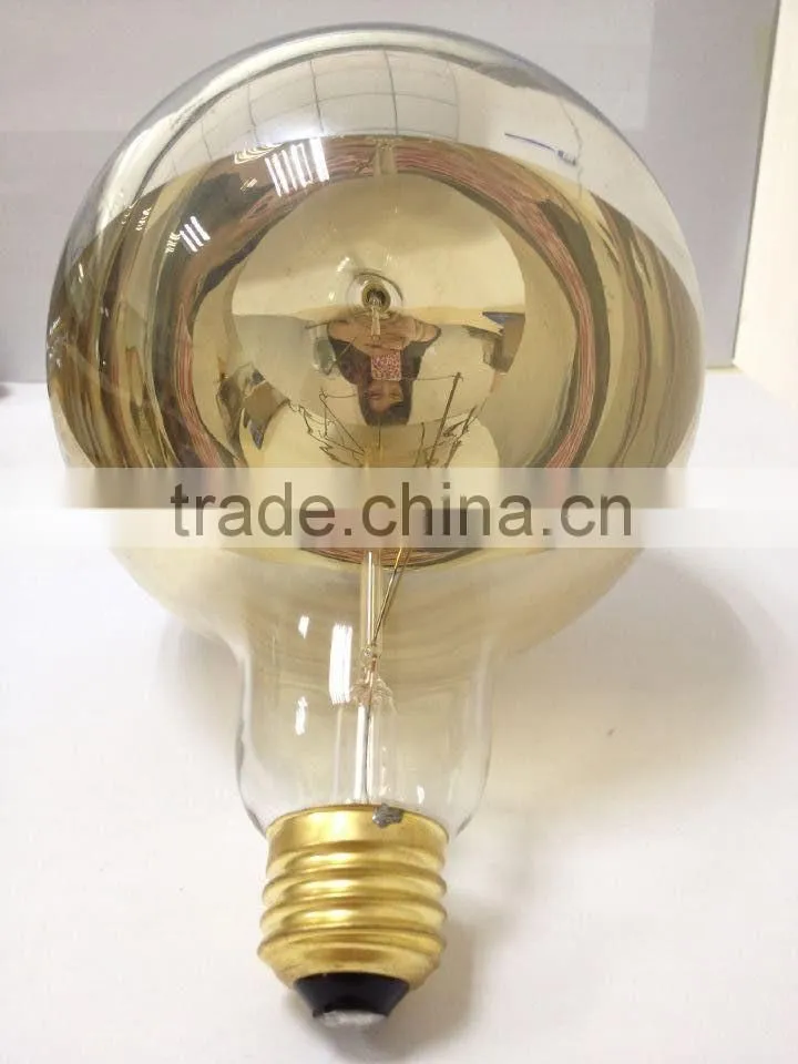 G95 Edison bulb half chrome/mirror glass cover decorative bar/coffee