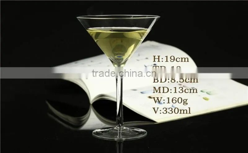 Best price with good quality martini glass hot selling crystal Cocktail glass special machine pressed base