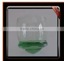 NEW PRODUCT!Mouth Blown Whisky Glass with White Porcelain Decoration