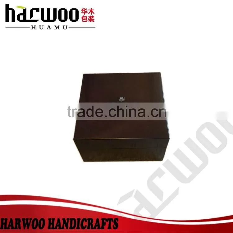 single wooden watch box with silk printing logo,glossy China manufacturer wooden watch box,luxury wooden watch case