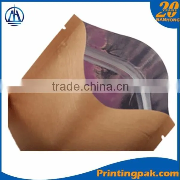 ecological composite Kraft aluminum foil bag Stand up Zipper Pouch Resealable Stand Up Coffee Laminated Packaging Bags
