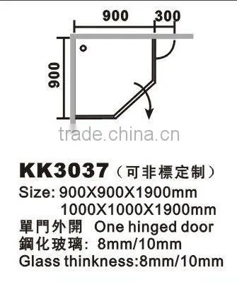 Good Price Quality Guarantee Newest Design Framed Large Shower Cubicless Swing Doors L-Shape (kk3037)