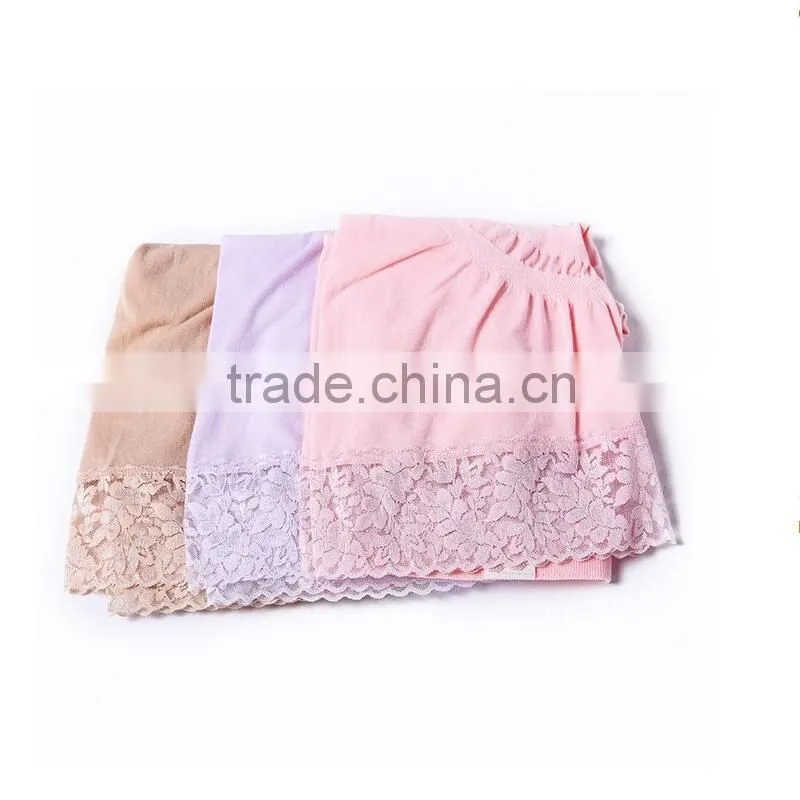 17 year Hosiery Supplier High Quality Women's Lace Seamless High Stretch Maternity Underwear Support Boyshort Panty