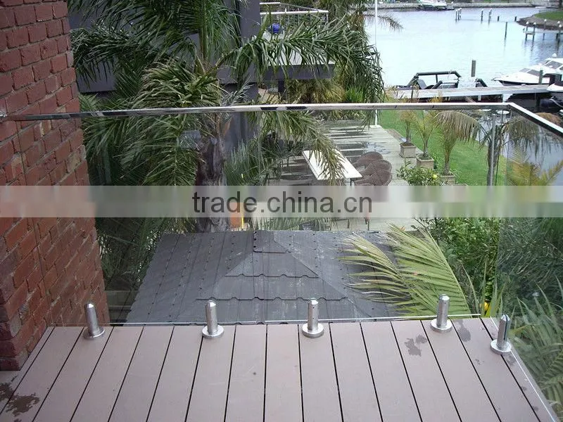 glass railing accessories stainless steel mini top rail / handrail slotted pipe for glass railing designs