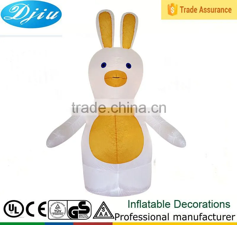 DJ-539 Outdoor Happy Easter day inflatable rabbit with led light yellown ears tag decorations