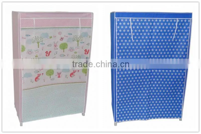YJ-002 PP NONWOVEN wardrobes for small rooms/METAL WARDROBE/Plastic shelf