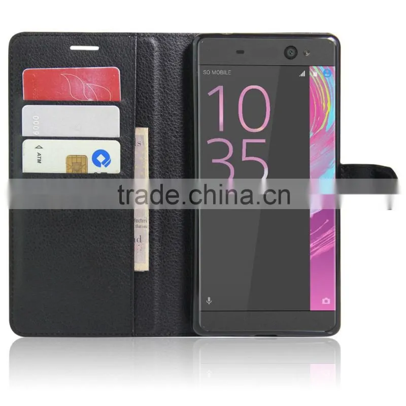 PU Leather Card Case Leather Mobile Back Cover Case For Sony C6