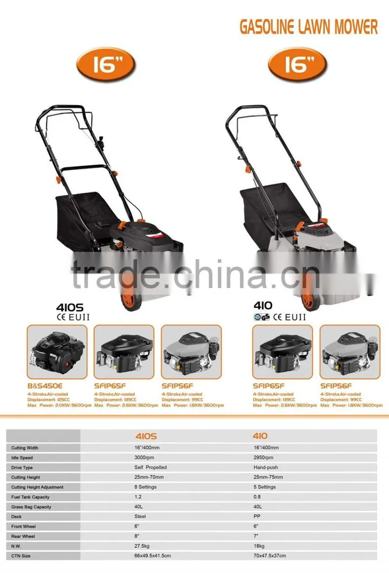 Self propelled Steel Deck Type 410S 40cm 16'' Gasoline Lawn Mower