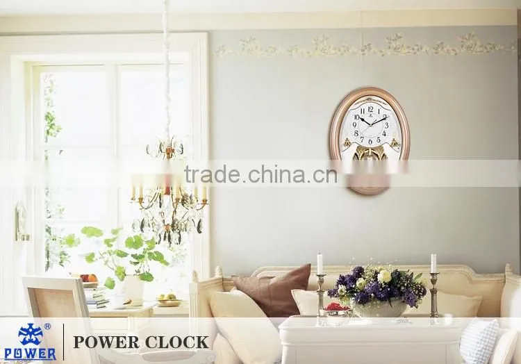 Plastic Case Decorative Pendulum Antique Modern Plastic Clock With 18 Music For Chiming And Sweep Quartz movement