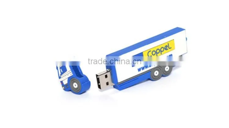 promotional gift cartoon car PVC custom usb flash drive