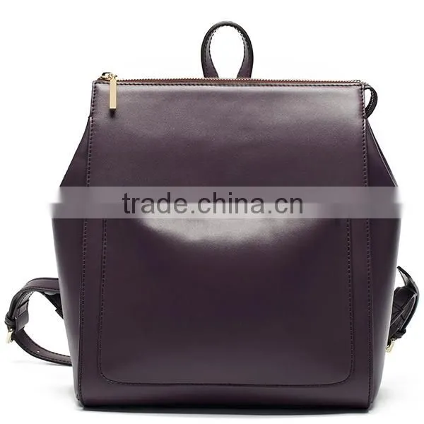 Leading new trend ladies elegant fashion university leather backpack