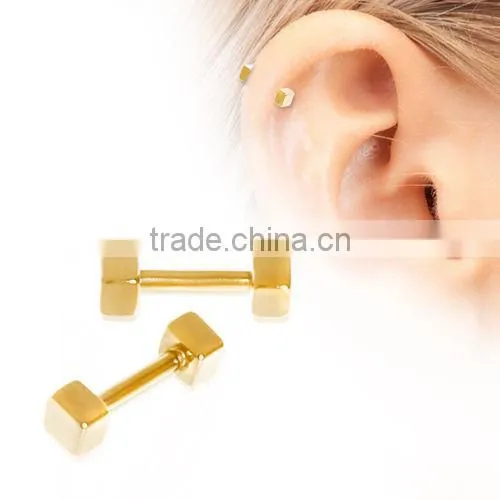 Earring Tragus Ear Helix Cartilage Stainless Steel Barbell Dice