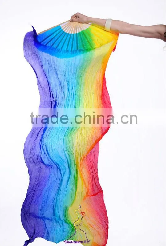SWEGAL belly dance silk fan veil,belly dance fan veils SGBDD14006