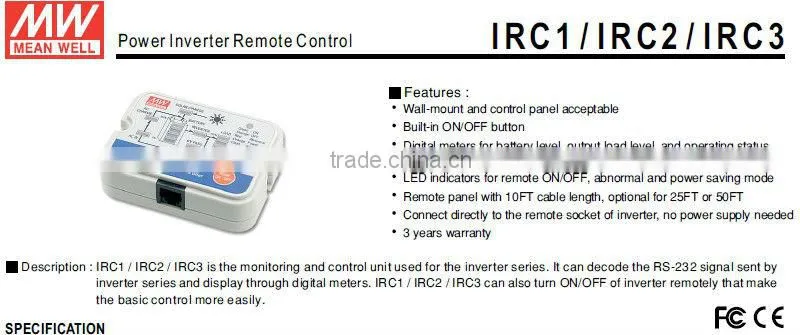 Meanwell Power Inverter Remote Control