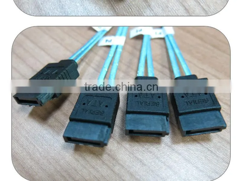 MINI SAS SFF-8087 To 4 SATA 90 degree Angled type HDD cable 100cm