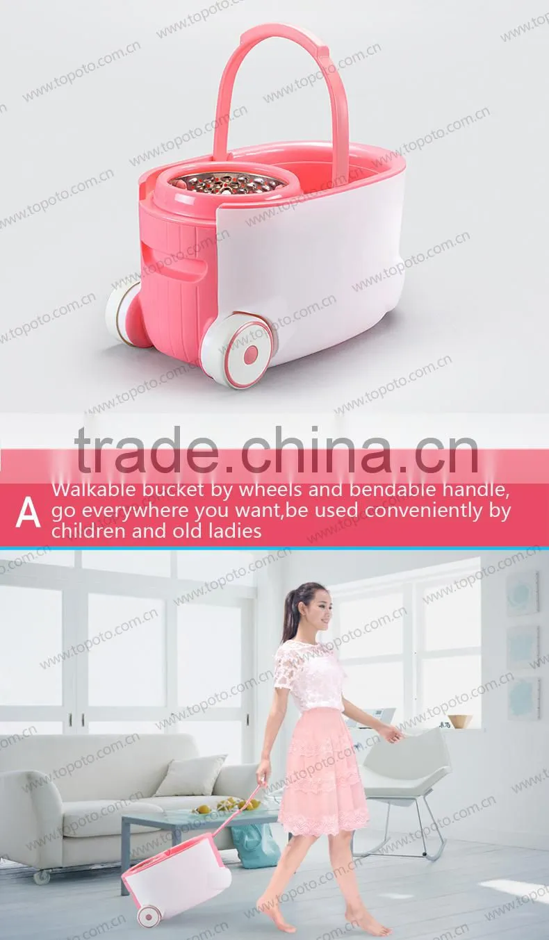 topoto mop telescopic handle easy mop rotating mop with flat mop head