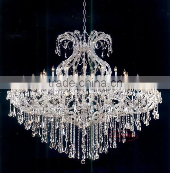Antique Gold Wrought Iron Candle Chandelier Crystals Lighting