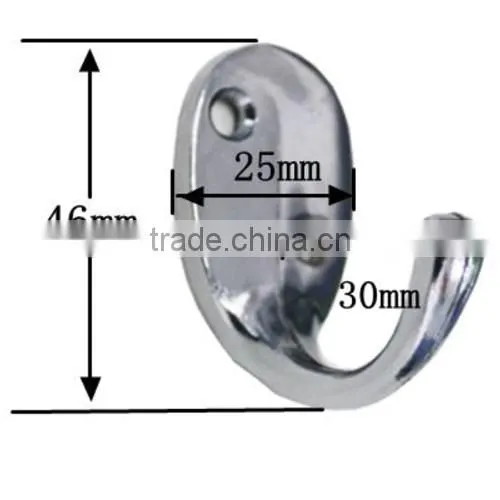 Fashion Style Chrome Finish Wall Mounted Single Hook Bathroom Decorated Clothing Hook