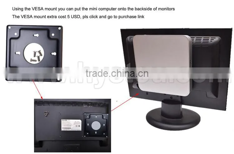 Lowest Price Thin Client Mini Industrial PC HTPC Intel Celeron 1037u Barebone System WiFi+HDMI 1080P+VGA+RJ45 Lan+USB3.0 Port