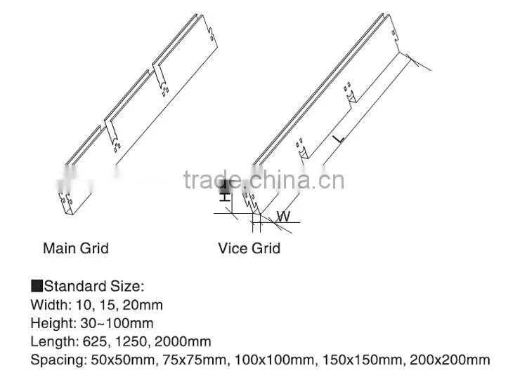 Metal Suspended Ceiling Aluminum Drop Ceiling Grid ceiling