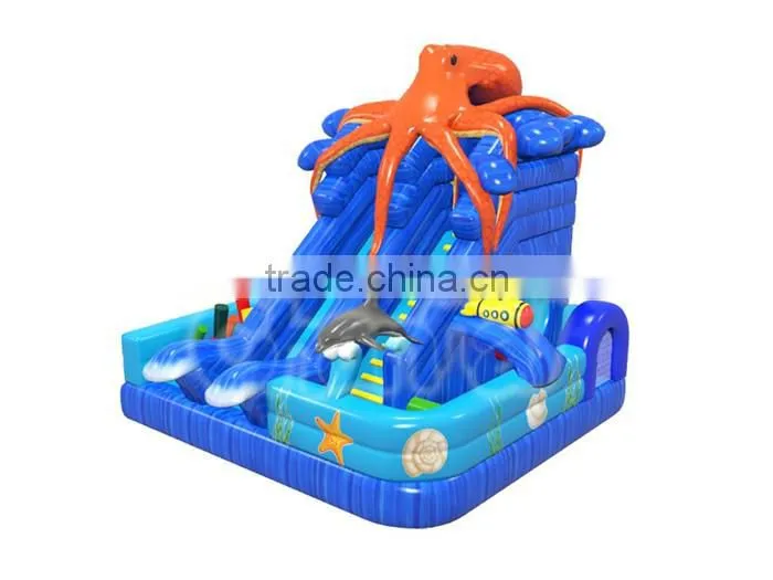 Newest arrival Cheap sea world inflatable obstcle course for children, amusing funny inflatable obstacle slide