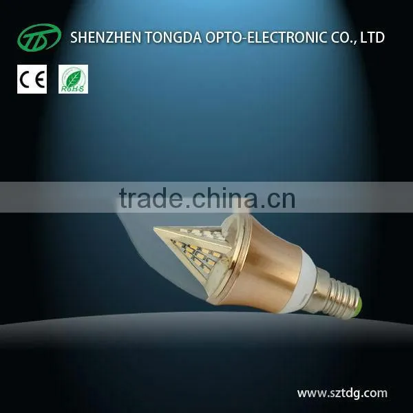3W 12v 24v E14 E27 B22 led candle bulb RA>80 (CE& Rohs)