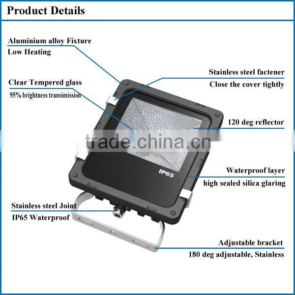 3years warranty outdoor 100W led floodlight , IP 65 glass, CRI>80