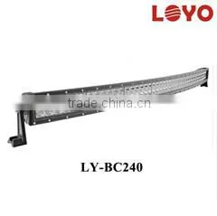 Hot sale 10-30V DC IP67 240W LED curved light bar, offroad curved led bar light, curved led light bar for trucks